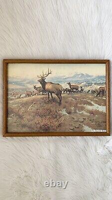 Vintage Old West Charles Russell framed decor set Antique Cowboys