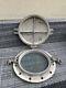 Vintage PORTHOLE old aluminium SHIP/BOAT round port hole 30cm Glass/44cm Frame