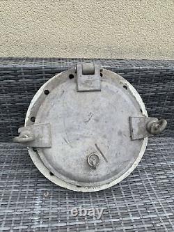 Vintage PORTHOLE old aluminium SHIP/BOAT round port hole 30cm Glass/44cm Frame