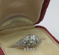 Vintage Platinum OLD MINE CUT Diamond ring size 10