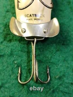 Vintage Rare Old Wood Fishing Lure SCATBACK Pat. Pend