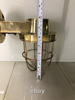 Vintage Reclaimed Original Brass Swan Old Antique Ship Wall Light Set of 2