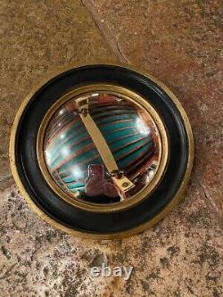 Vintage Round Witch Mirror Frame Wood Gilt Decorative Blackened Rare Old 20th