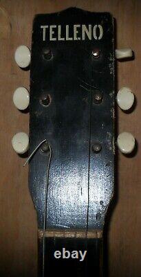 Vintage TELLENO Acoustic Guitar OLD parlor 1940's Hippie Guitar! Good Condition