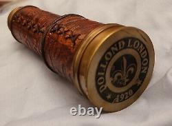 Vintage Telescope Antique Leather Case Space Stars Old Royal Navy Ship Retro