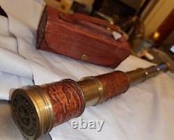 Vintage Telescope Antique Leather Case Space Stars Old Royal Navy Ship Retro