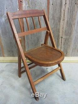 Vintage Wooden Folding Chair Antique Table Stand Old Stool Chairs RARE 7039