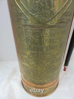 Vintage/antique Elkhart Brass/copper Soda-acid Fire Extinguisher 100yrs. Old++