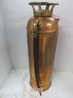 Vintage/antique Elkhart Brass/copper Soda-acid Fire Extinguisher 100yrs. Old++