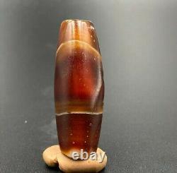 Vintage antique Old Ancient Bactria Jewelry Banded Agate Bead Pendant