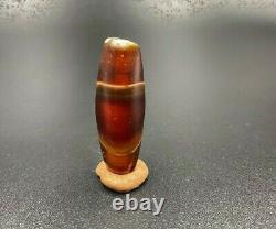 Vintage antique Old Ancient Bactria Jewelry Banded Agate Bead Pendant