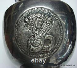 Vintage antique collectible old silver pot for abhishek in jain temple india