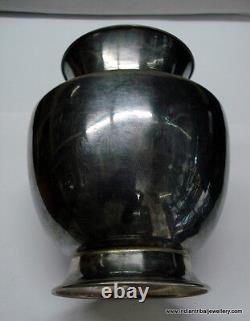 Vintage antique collectible old silver pot for abhishek in jain temple india