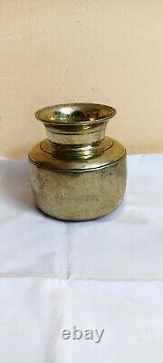 Vintage old Antique Brass Bronze Pooja Holy Water Pot Sombu Lota Rich Patina E73