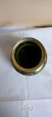 Vintage old Antique Brass Bronze Pooja Holy Water Pot Sombu Lota Rich Patina E73