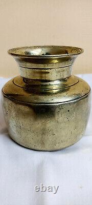 Vintage old Antique Brass Bronze Pooja Holy Water Pot Sombu Lota Rich Patina E73