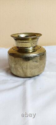 Vintage old Antique Brass Bronze Pooja Holy Water Pot Sombu Lota Rich Patina E73