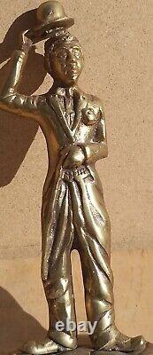 Vintage old Retro Antique Brass Figurine DecorativeDisplay 7.5 Charlie Chaplin