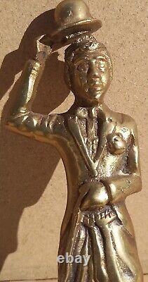 Vintage old Retro Antique Brass Figurine DecorativeDisplay 7.5 Charlie Chaplin