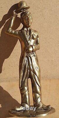 Vintage old Retro Antique Brass Figurine DecorativeDisplay 7.5 Charlie Chaplin