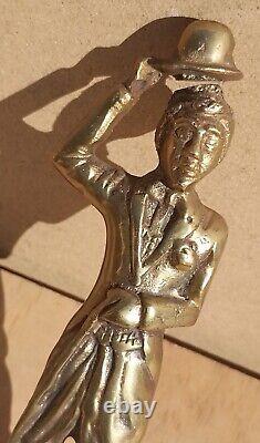 Vintage old Retro Antique Brass Figurine DecorativeDisplay 7.5 Charlie Chaplin