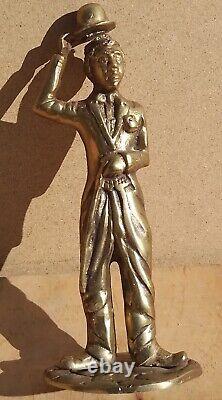 Vintage old Retro Antique Brass Figurine DecorativeDisplay 7.5 Charlie Chaplin