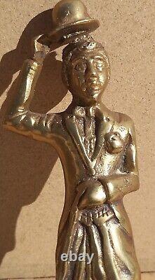 Vintage old Retro Antique Brass Figurine DecorativeDisplay 7.5 Charlie Chaplin