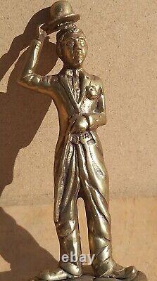 Vintage old Retro Antique Brass Figurine DecorativeDisplay 7.5 Charlie Chaplin