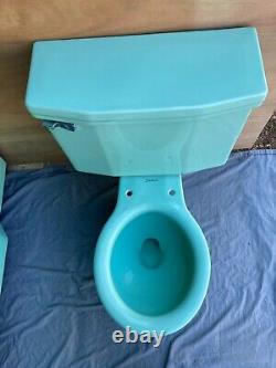 Vtg Mid Century Deco Jadeite Ming Green Bathroom Set Old Tub Sink Toilet 123-21E