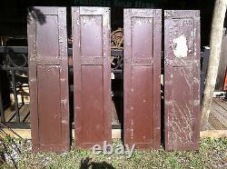 Vtg Pair 1800's Old Wooden Window Shutters Architectural Salvage Screen 55 in