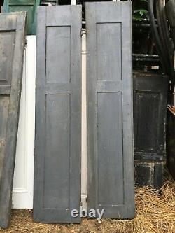 Vtg Pair Shabby Old Wooden Window Shutters Architectural Salvage Screen 65 x15
