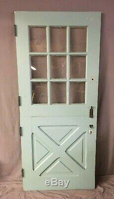 Vtg Solid Wood Dutch Door 9 Lite 78x34 Shabby Cottage Chic Old Entryway 46-20E