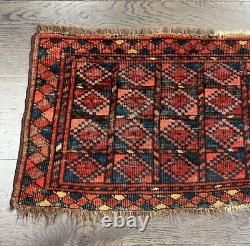 Wonderful old antique Turkmen Ersari 1.3x4.2 ft