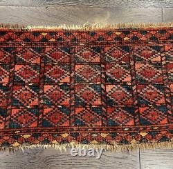 Wonderful old antique Turkmen Ersari 1.3x4.2 ft