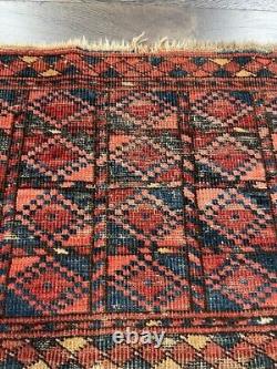 Wonderful old antique Turkmen Ersari 1.3x4.2 ft