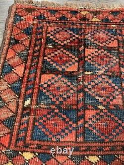 Wonderful old antique Turkmen Ersari 1.3x4.2 ft