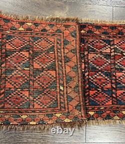 Wonderful old antique Turkmen Ersari 1.3x4.2 ft