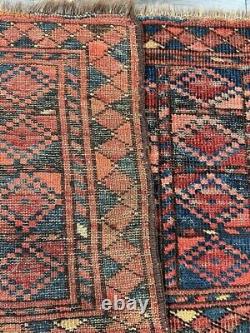 Wonderful old antique Turkmen Ersari 1.3x4.2 ft