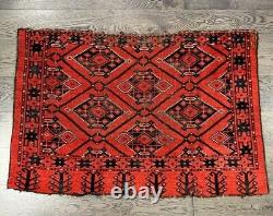 Wonderful old antique Turkmen Ersari Bashir Chuval rug 2.7x4.1 ft