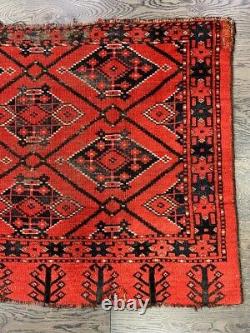 Wonderful old antique Turkmen Ersari Bashir Chuval rug 2.7x4.1 ft