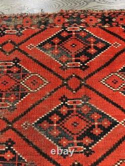 Wonderful old antique Turkmen Ersari Bashir Chuval rug 2.7x4.1 ft