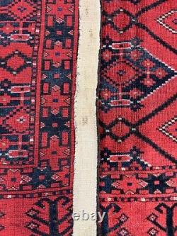 Wonderful old antique Turkmen Ersari Bashir Chuval rug 2.7x4.1 ft