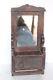 Wooden Mirror Frame with Cupboard Handcarved Old Vintage Antique